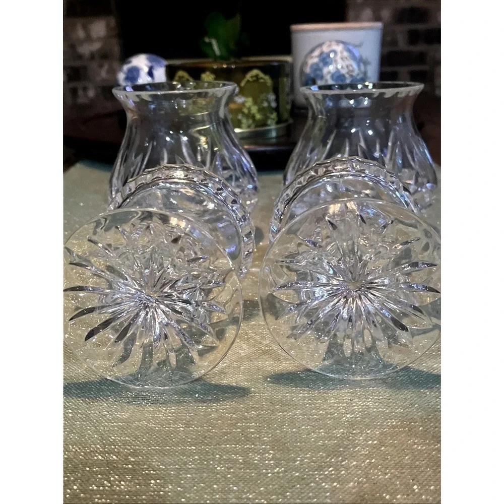Made In Poland Julia 24% Hand Cut Lead Crystal Hurricane Candle~Set Of 2*
